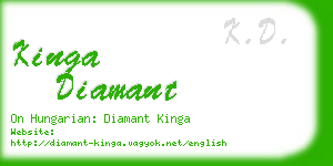 kinga diamant business card